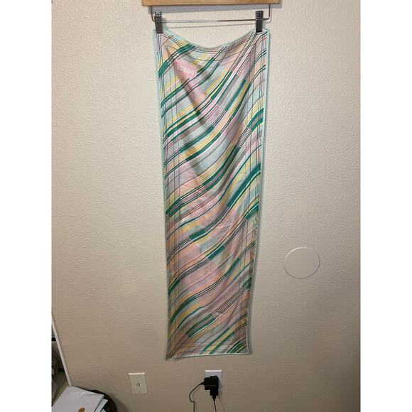 VTG Dorce Pastel Striped Mid Century Modern Style Neck Scarf 43 in by 13.5 in - Picture 11 of 14